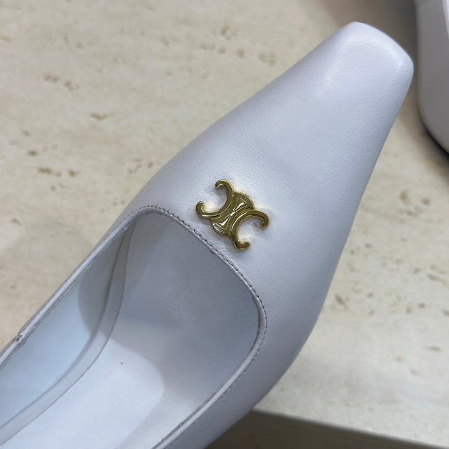 CELINE 26S HIGH HEELS 65 MM IN WHITE CALFSKIN