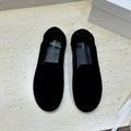 THE ROW 26S BALLET FLATS IN BLACK SUEDE