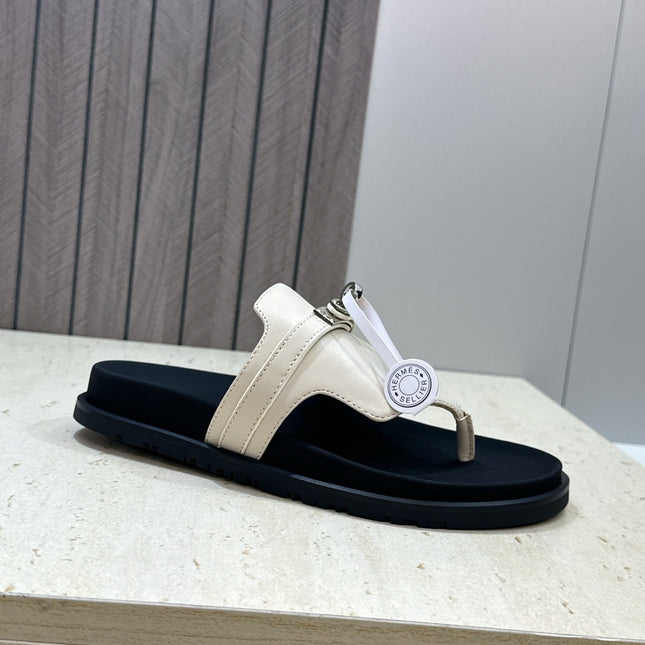 HM 26S EMPIRE SANDAL IN IVORY WHITE CALFSKIN SILVER HARDWARE