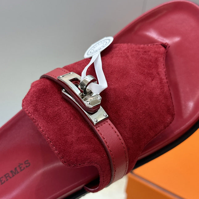 HM 26S EMPIRE SANDAL IN BURGUNDY RED SUEDE SILVER HARDWARE