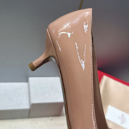 VALENTINO 26S HIGH HEELS 40 MM IN NUDE PATENT CALFSKIN