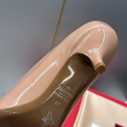 VALENTINO 26S HIGH HEELS 40 MM IN NUDE PATENT CALFSKIN