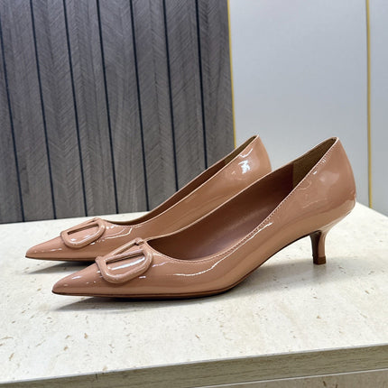 VALENTINO 26S HIGH HEELS 40 MM IN NUDE PATENT CALFSKIN