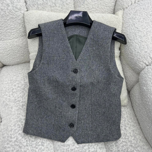 LORO PIANA 26S V-NECK BUTTONED VEST 901