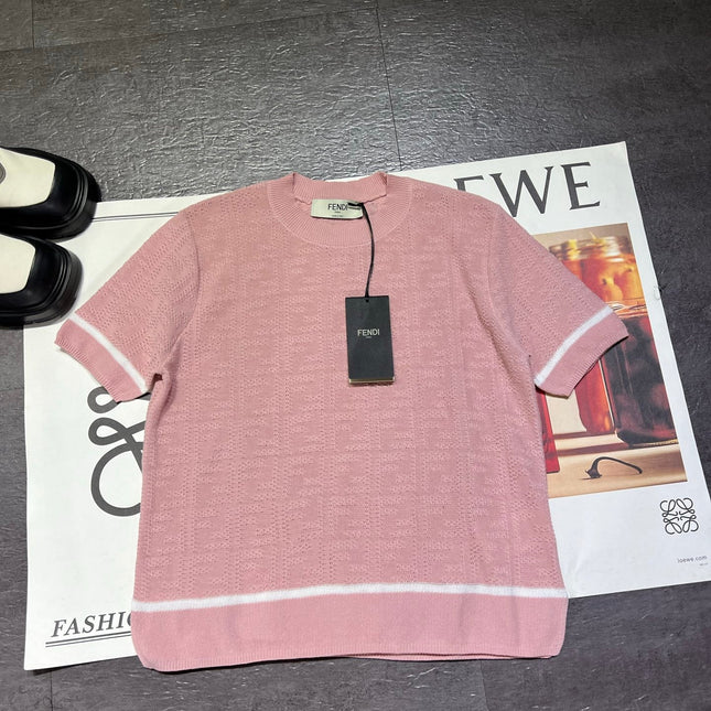 FENDI 26S SHORT SLEEVE KNIT T-SHIRT 222
