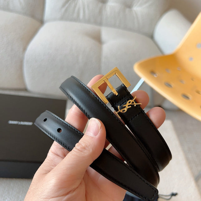 YSL 25S BELT 30 MM IN BLACK CALFSKIN 588783