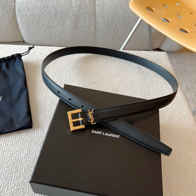 YSL 25S BELT 30 MM IN BLACK CALFSKIN 588783