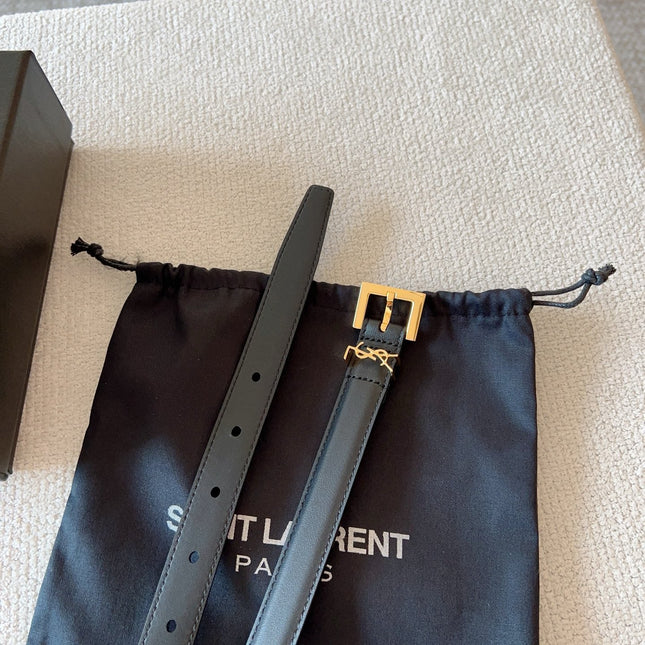 YSL 25S BELT 20 MM IN BLACK CALFSKIN 588783