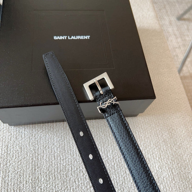 YSL 25S BELT 20 MM IN BLACK CALFSKIN 571012