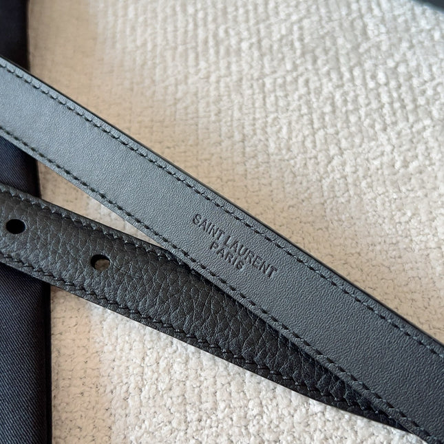 YSL 25S BELT 20 MM IN BLACK CALFSKIN 571012