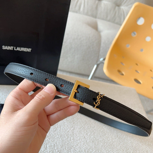 YSL 25S BELT 20 MM IN BLACK CALFSKIN 571013