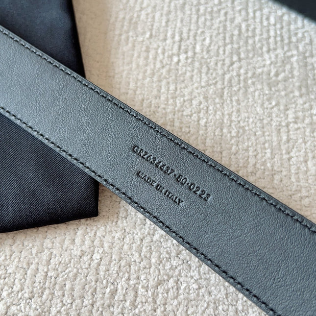 YSL 25S BELT 30 MM IN BLACK CALFSKIN 571015
