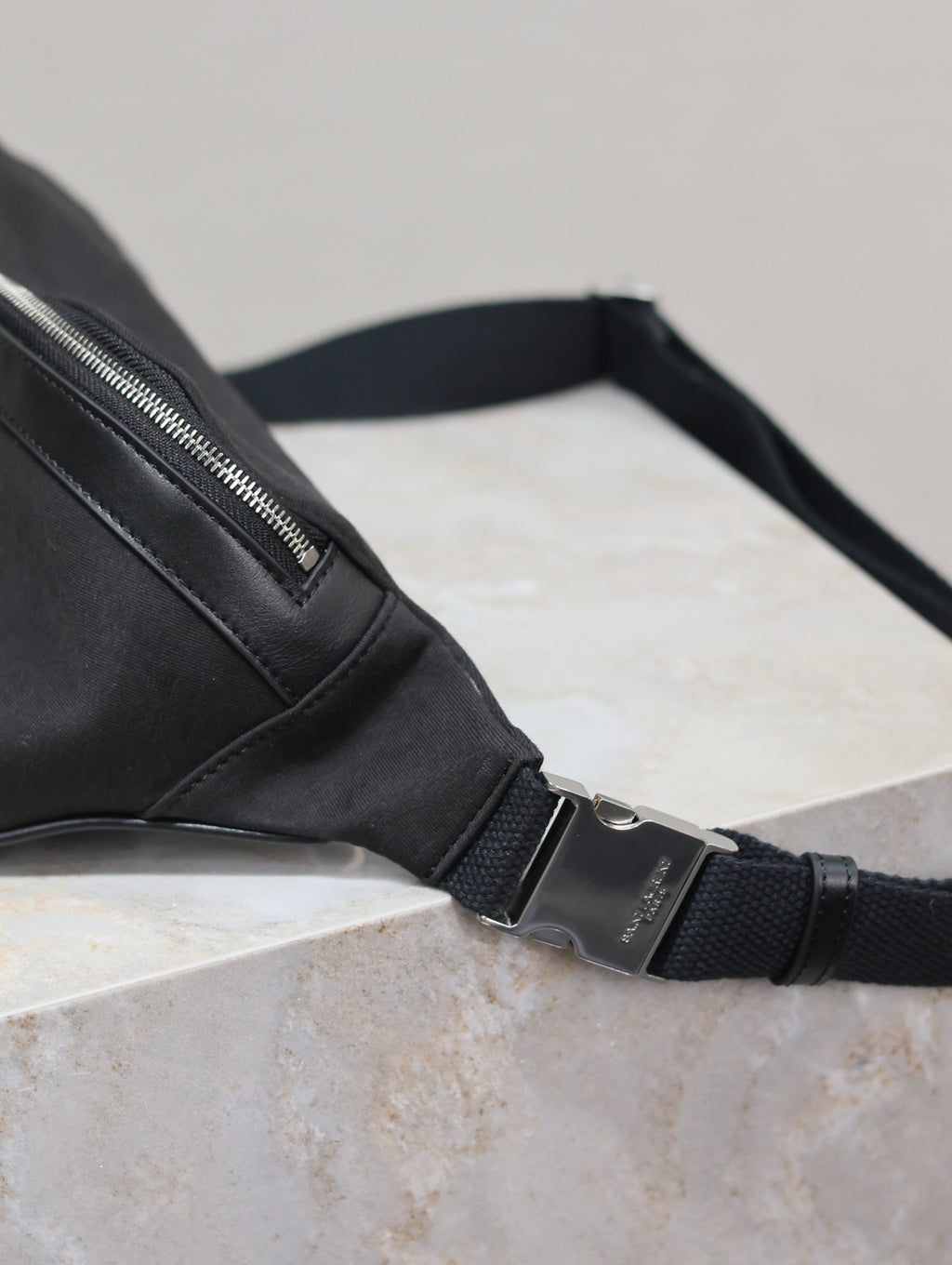 YSL 25S CLASSIC CROSSBODY BAG 26 IN BLACK CANVAS SILVER HARDWARE