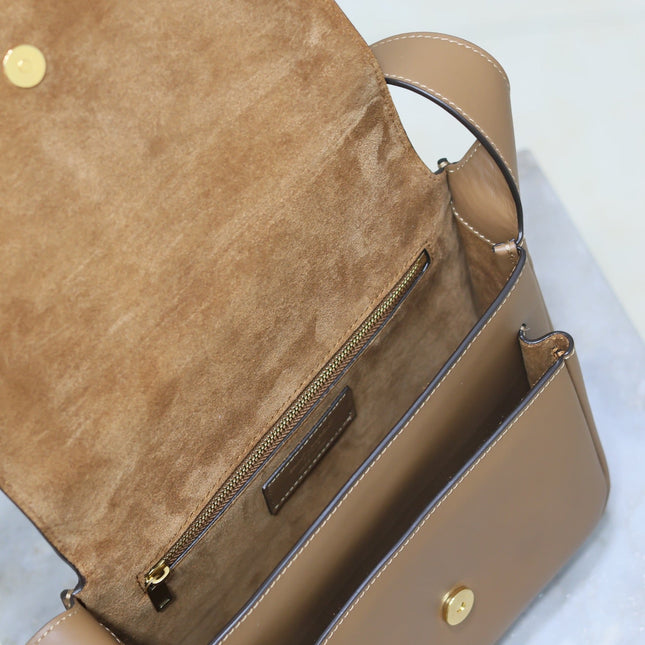 YSL 25S NIKI BABY 22 IN BROWN CALFSKIN GOLD HARDWARE