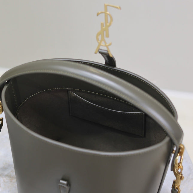 YSL 25S LE 37 MINI 20 IN DARK OLIVE CALFSKIN GOLD HARDWARE