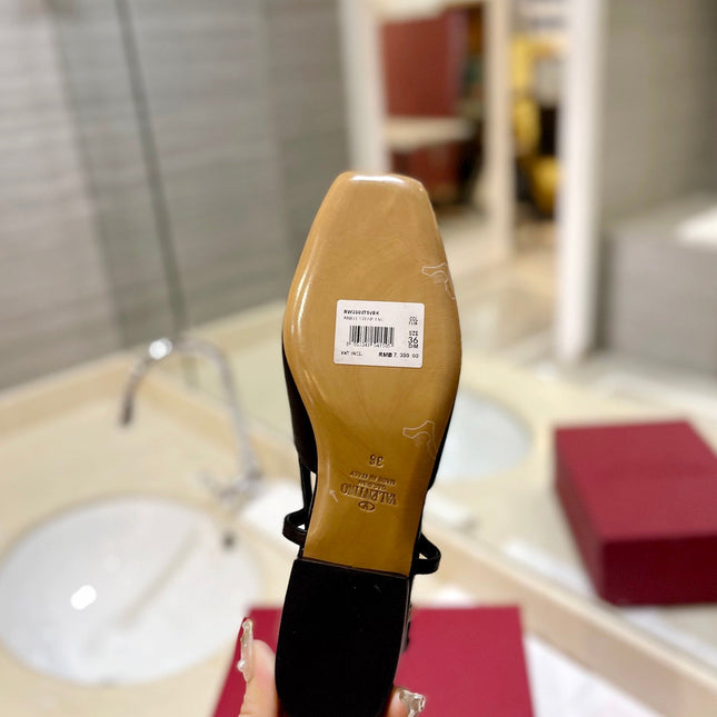 VALENTINO 26S SLINGBACK IN BLACK SMOOTH CALFSKIN