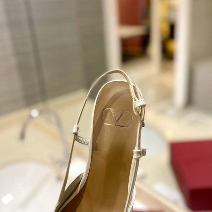 VALENTINO 26S SLINGBACK IN CREAM WHITE PATENT CALFSKIN
