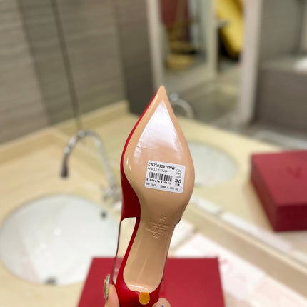 VALENTINO 26S SLINGBACK PUMPS 65 MM IN RED CALFSKIN