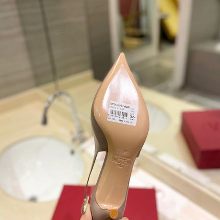 VALENTINO 26S SLINGBACK PUMPS 65 MM IN BEIGE CALFSKIN