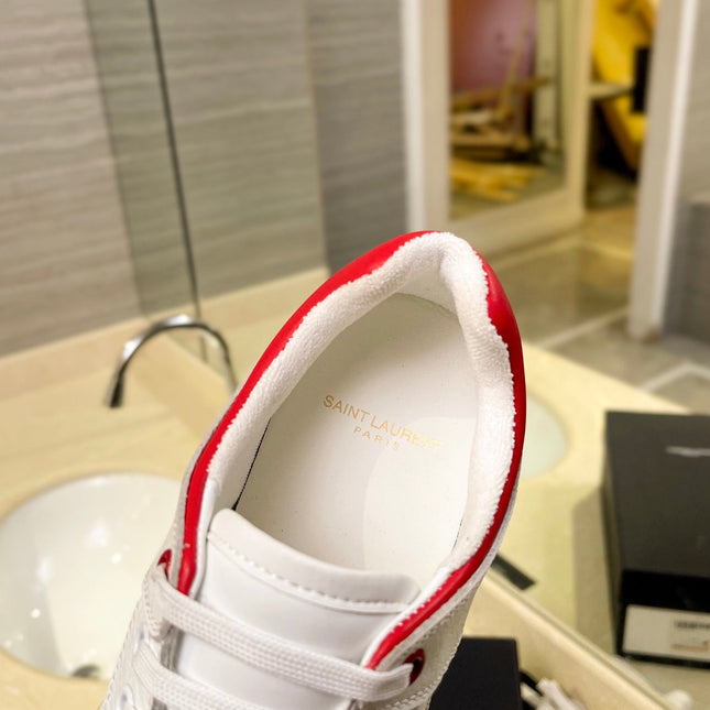 SL SL/61 SNEAKERS WHITE AND RED CALFSKIN