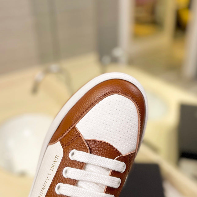 SL SL/61 SNEAKERS WHITE-BROWN CALFSKIN