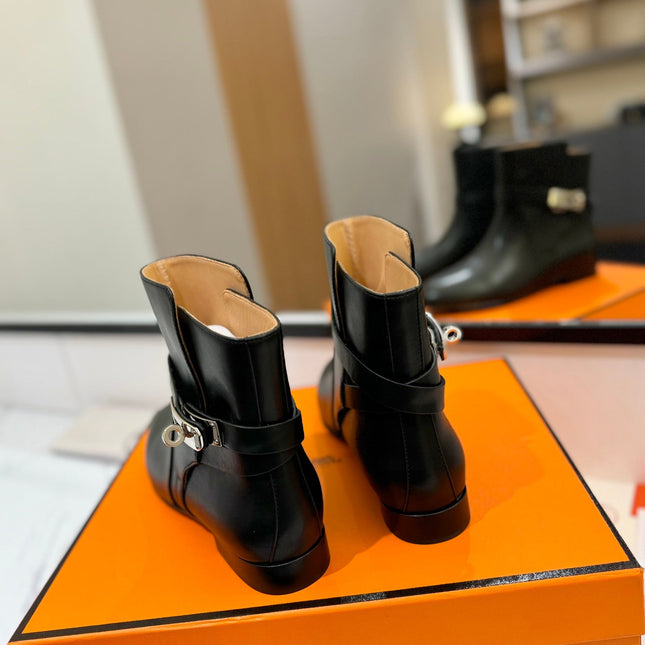 HM 26S NEO ANKLE BOOTS IN BLACK CALFSKIN