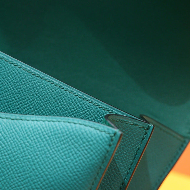 HM 25S CONSTANCE EVERCOLOR BAG 24 CM IN DARK GREEN EPSOM WITH GOLD HARDWARE