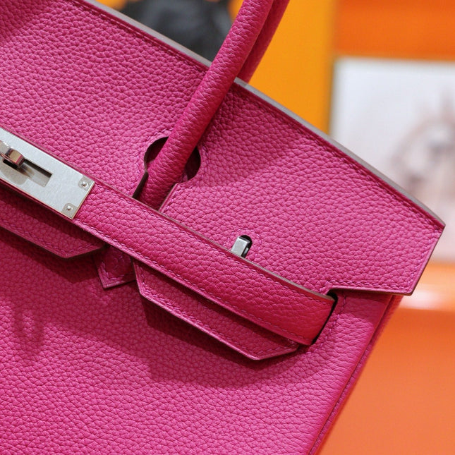 HM 25S BIRKIN BAG 30 CM IN DARK PINK TOGO WITH SILVER HARDWARE
