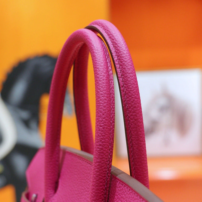 HM 25S BIRKIN BAG 30 CM IN DARK PINK TOGO WITH SILVER HARDWARE