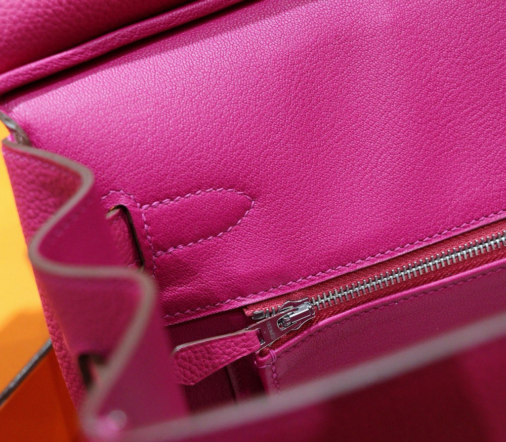 HM 25S BIRKIN BAG 30 CM IN DARK PINK TOGO WITH SILVER HARDWARE