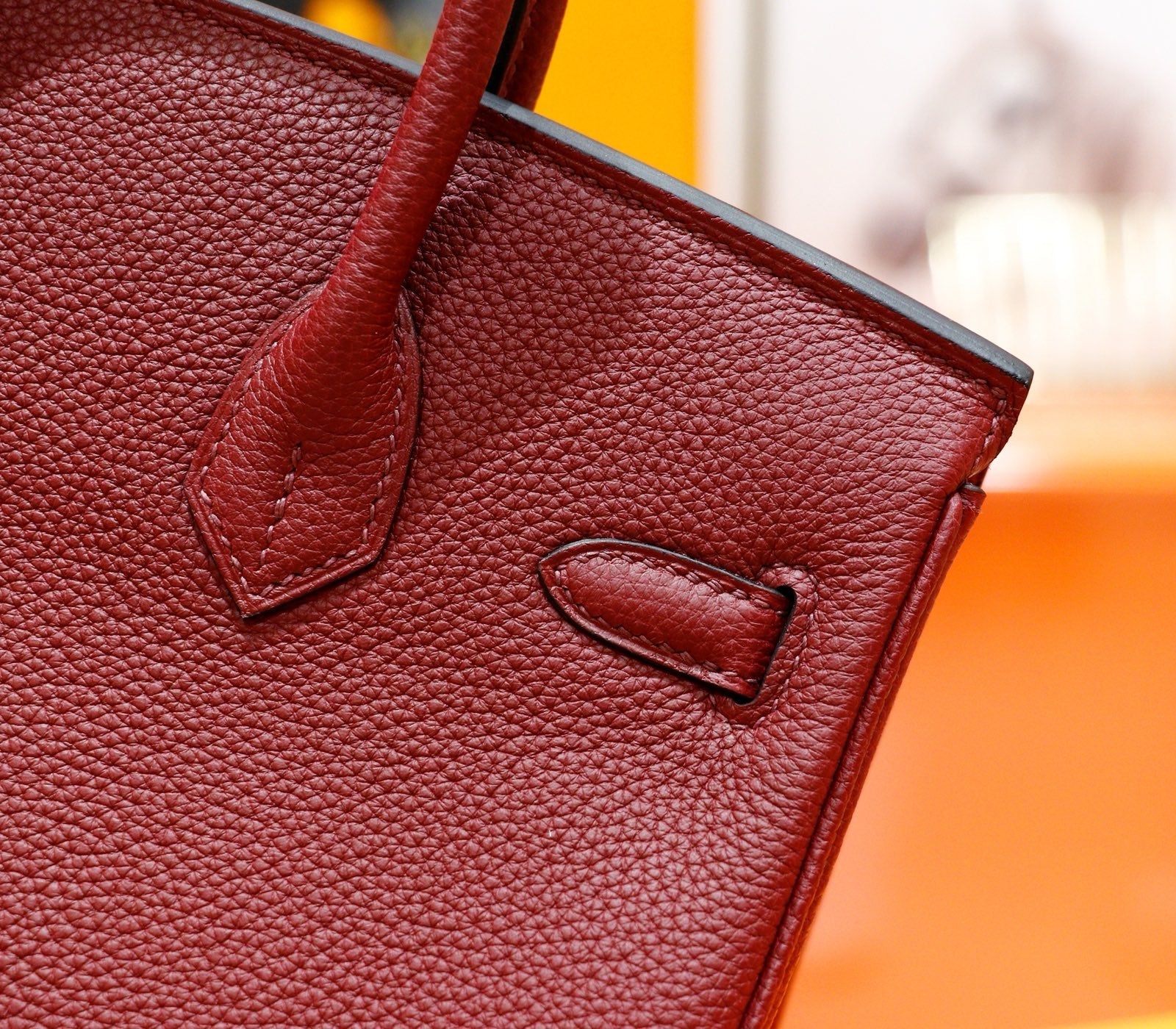 HM 25S BIRKIN BAG 25 CM IN DARK RED TOGO WITH GOLD HARDWARE