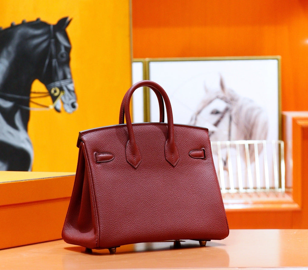 HM 25S BIRKIN BAG 25 CM IN DARK RED TOGO WITH GOLD HARDWARE