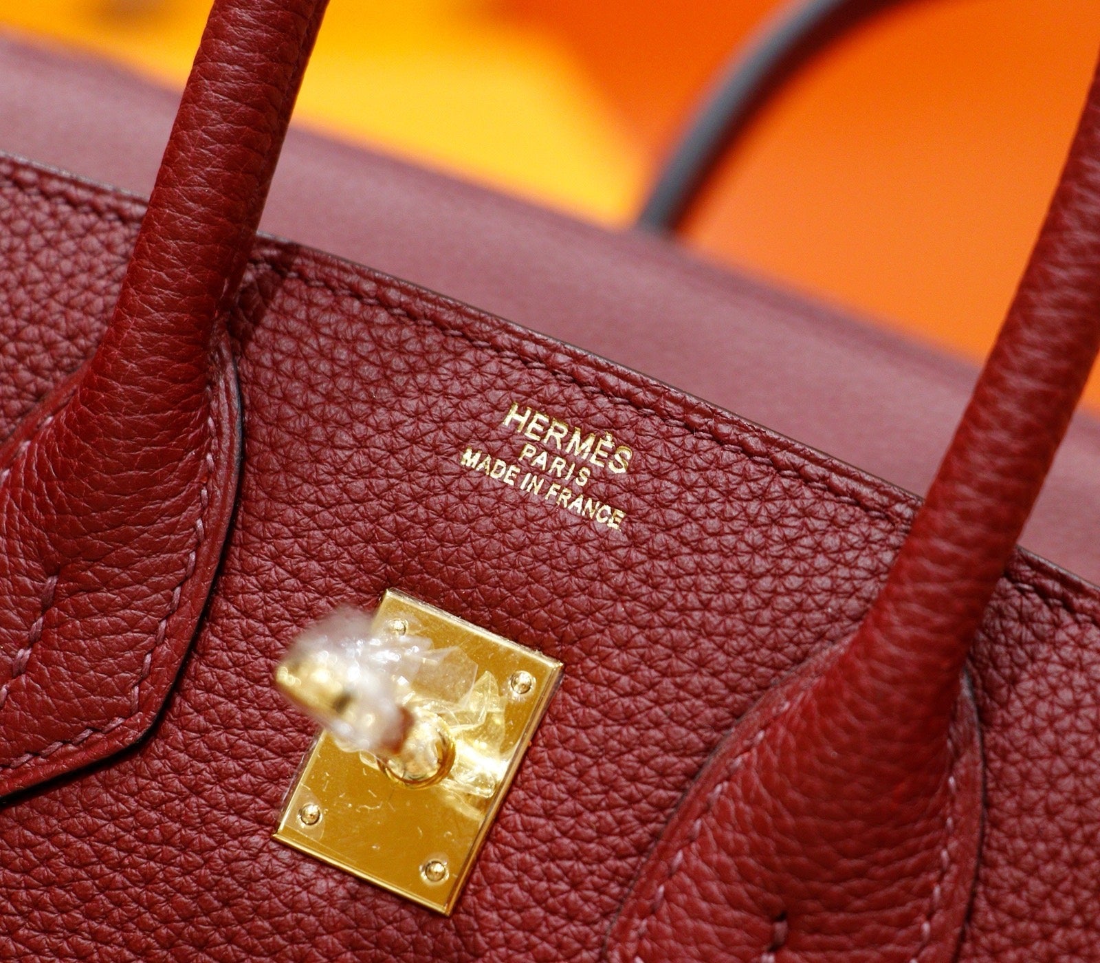 HM 25S BIRKIN BAG 25 CM IN DARK RED TOGO WITH GOLD HARDWARE