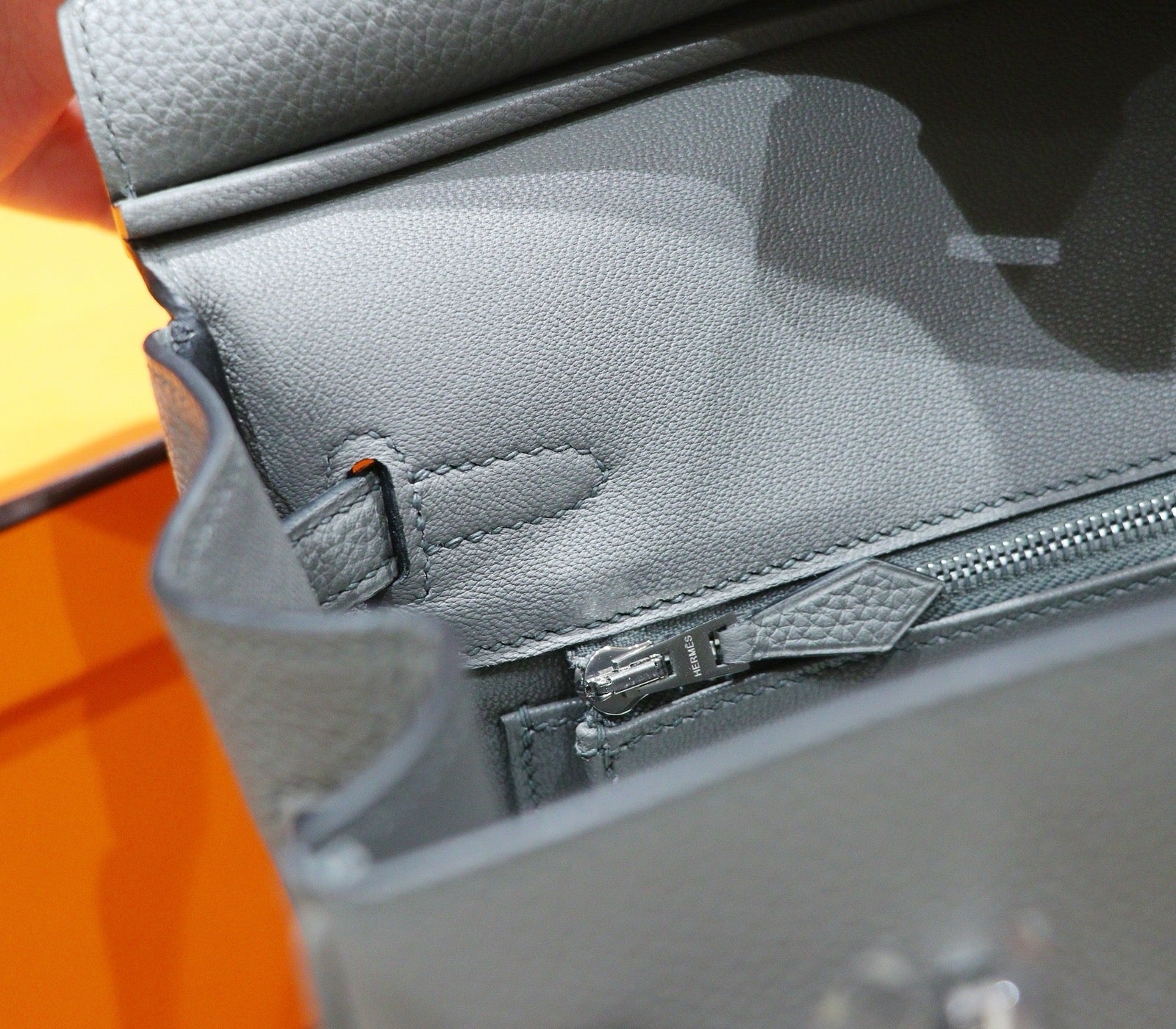 HM 25S BIRKIN BAG 25 CM IN GREY TOGO WITH SILVER HARDWARE