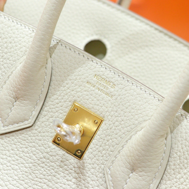 HM 25S BIRKIN BAG 25 CM IN WHITE TOGO WITH GOLD HARDWARE