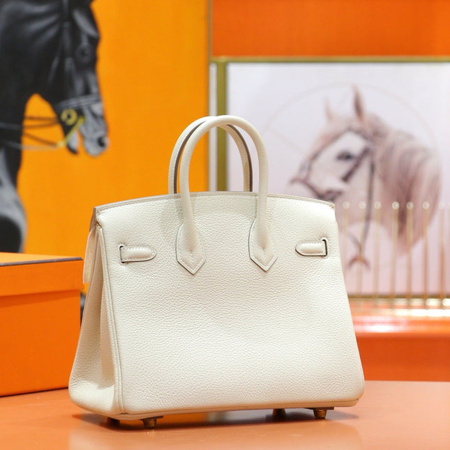 HM 25S BIRKIN BAG 25 CM IN WHITE TOGO WITH GOLD HARDWARE