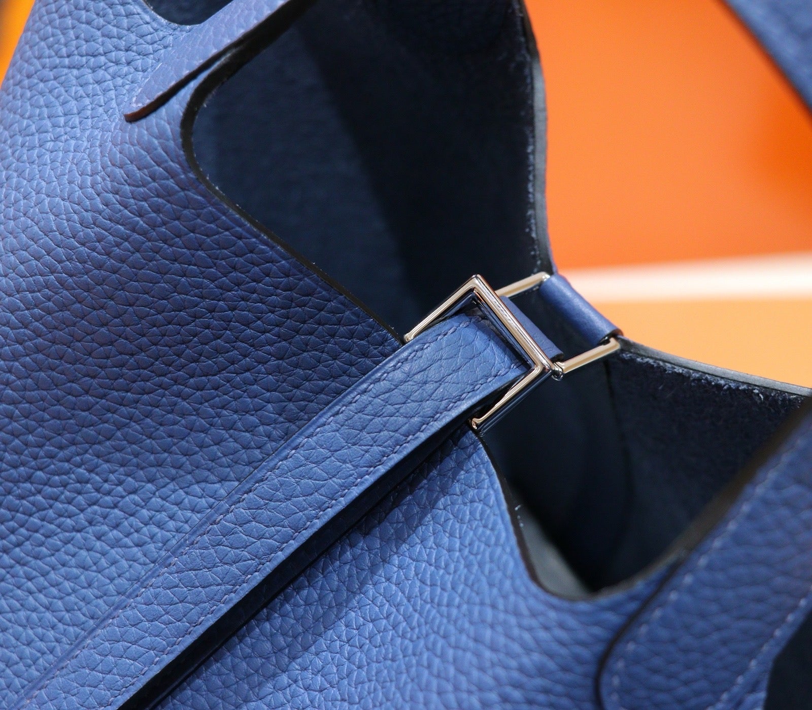 HM 25S PICOTIN BAG 18 CM IN CORNFLOWER BLUE TOGO WITH SILVER HARDWARE