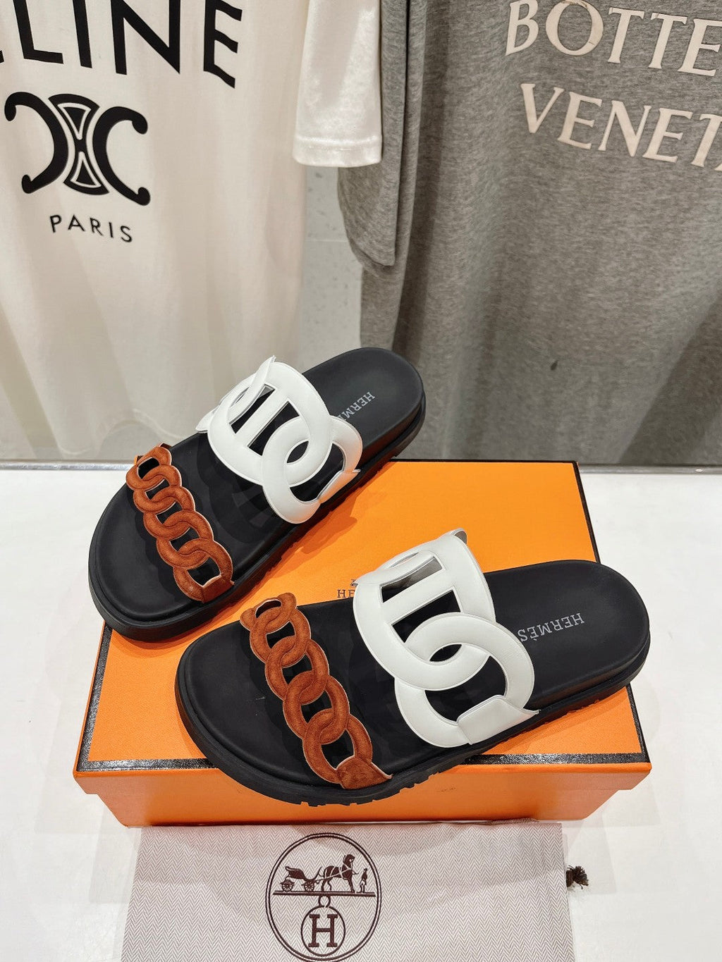 EXTRA SANDAL BLACK MIX WHITE MIX SYRUP CALFSKIN