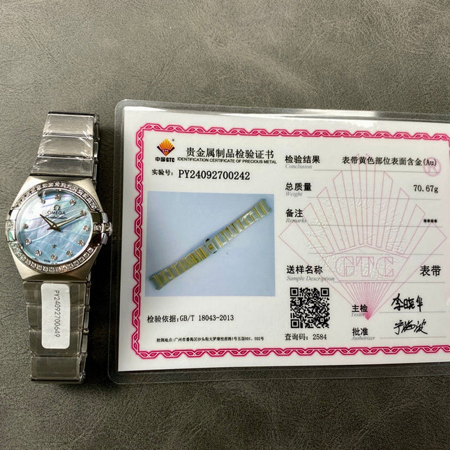 CONSTELLATION PETITE WATCH SILVER CASE AND SAPPHIRE BLUE DIAL WITH CRYSTAL
