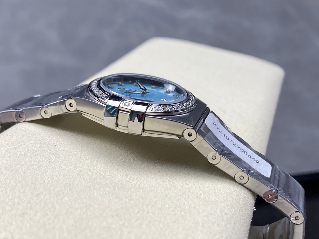 CONSTELLATION PETITE WATCH SILVER CASE AND SAPPHIRE BLUE DIAL WITH CRYSTAL