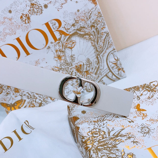 DIOR 25S BELT 25 MM IN WHITE CALFSKIN 561820