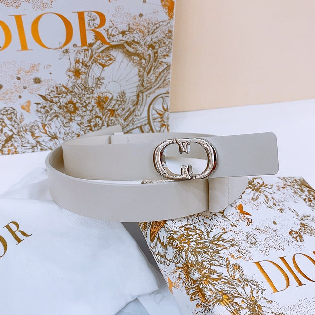 DIOR 25S BELT 25 MM IN WHITE CALFSKIN 561820