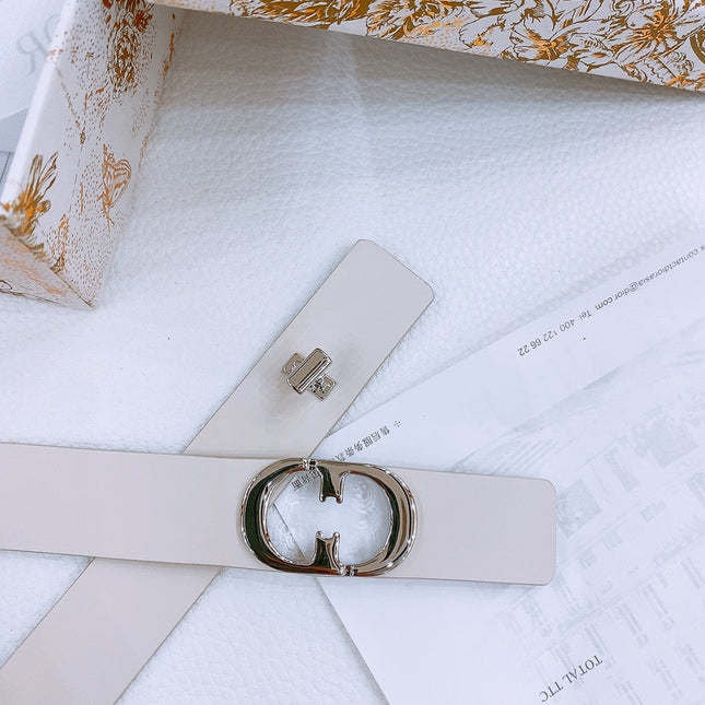 DIOR 25S BELT 25 MM IN WHITE CALFSKIN 561820