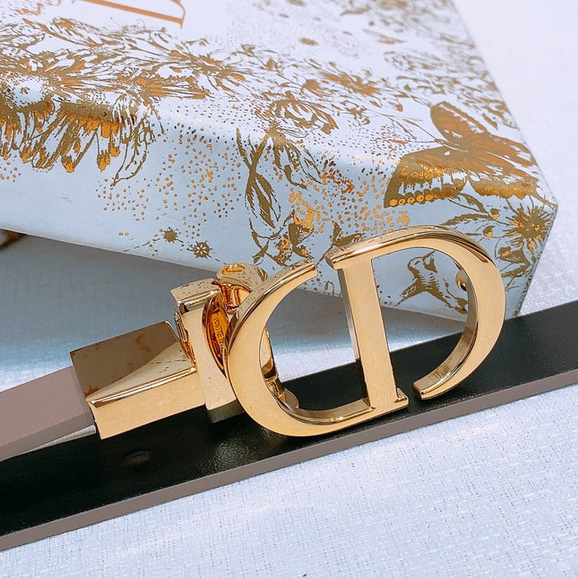 DIOR 25S BELT 20 MM IN GREY BROWN CALFSKIN 572894