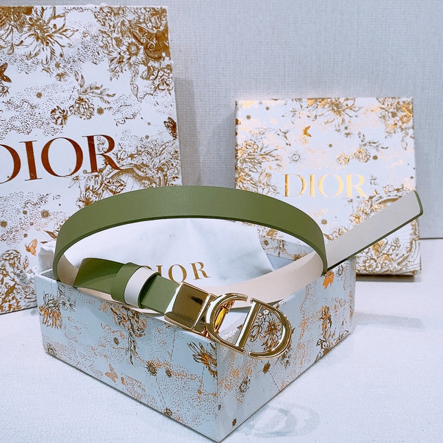 DIOR 25S BELT 20 MM IN OLIVE GREEN CALFSKIN 572895