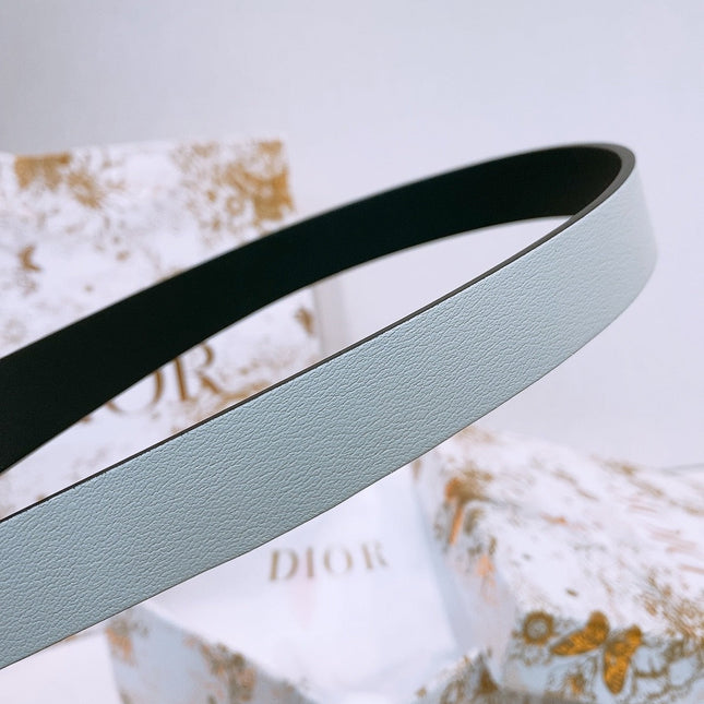 DIOR 25S BELT 20 MM IN LIGHT BLUE GREY CALFSKIN 572897