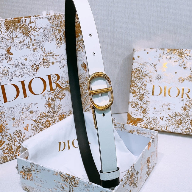 DIOR 25S BELT 20 MM IN LIGHT BLUE GREY CALFSKIN 572897