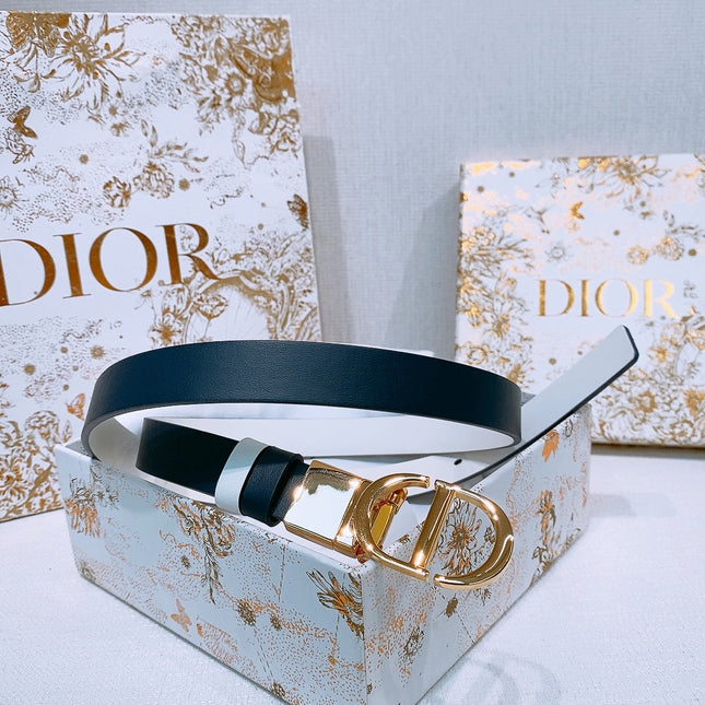 DIOR 25S BELT 20 MM IN DEEP BLUE GREY CALFSKIN 572898