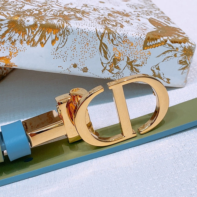DIOR 25S BELT 20 MM IN DUSTY BLUE CALFSKIN 572900