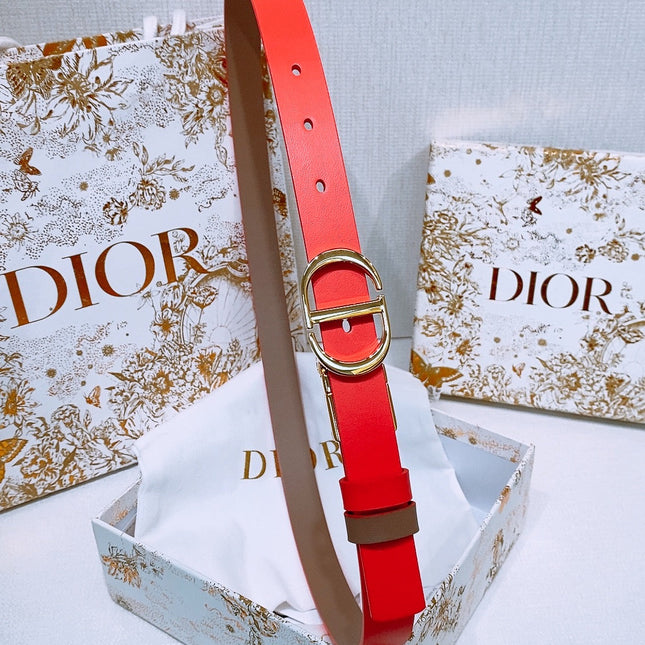 DIOR 25S BELT 20 MM IN RED CALFSKIN 572901